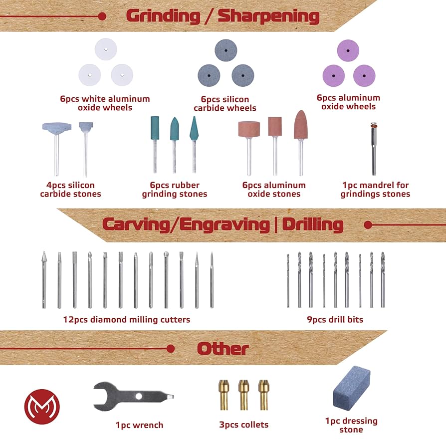 MonoPro 276 PCS Rotary Tool Accessories Kit, 1/8-in Shank